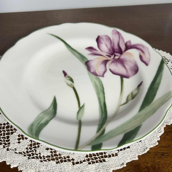 Charter Club Wild Flowers purple iris porcelain salad plate - Picture 3 of 6